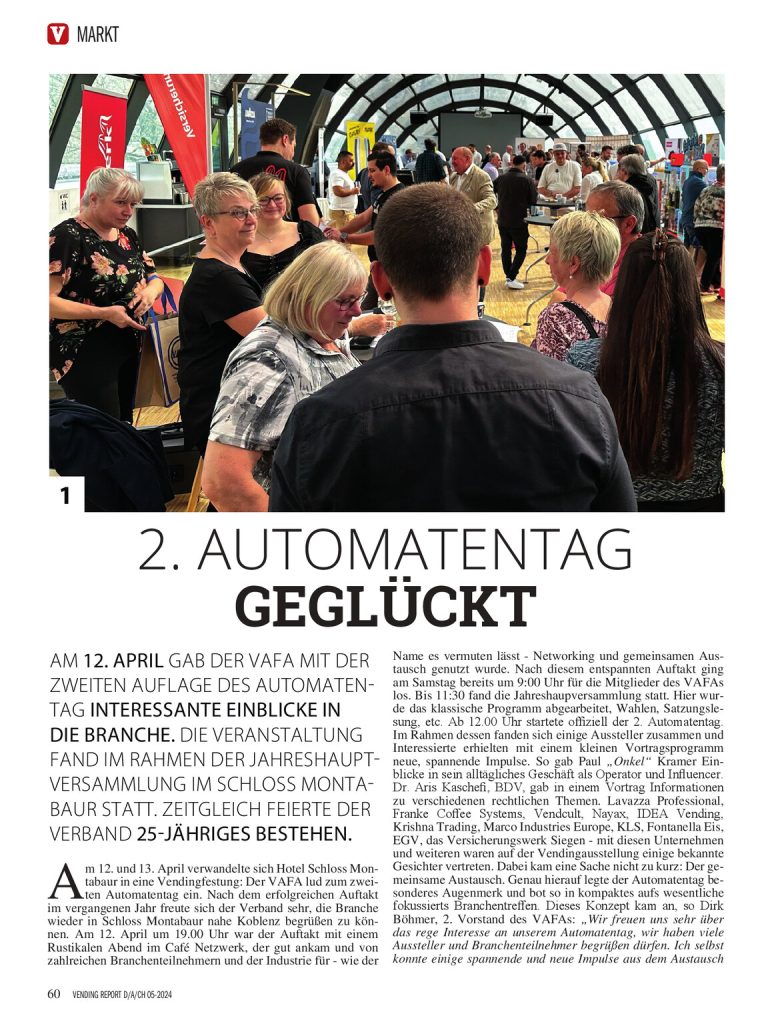 Foto und Bericht VENDING report Automatentag 2024
